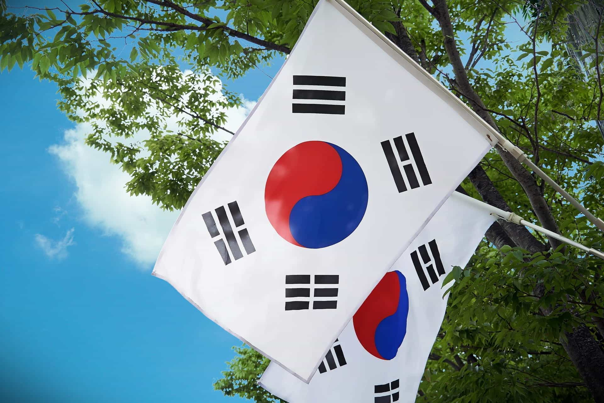 Two South Korean flags.