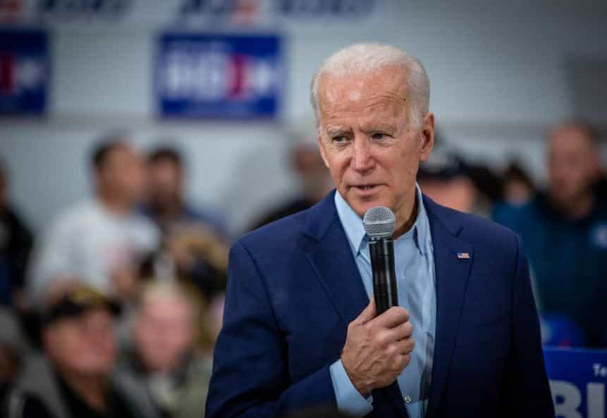 Joe Biden on stage during a live TV debate. ©PhilRoeder