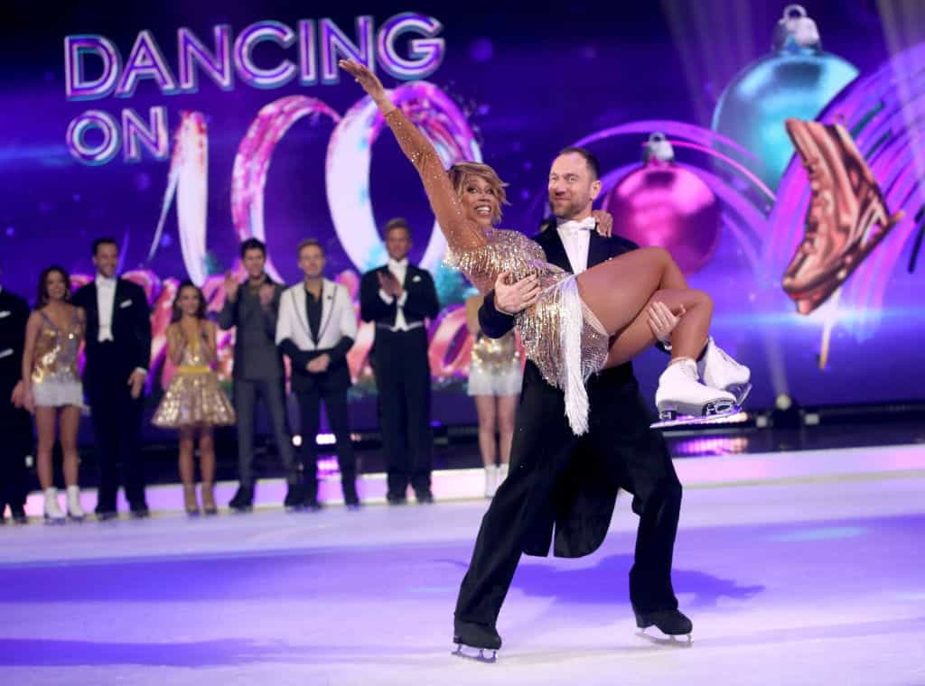 Dancing on Ice contestants on the rink.