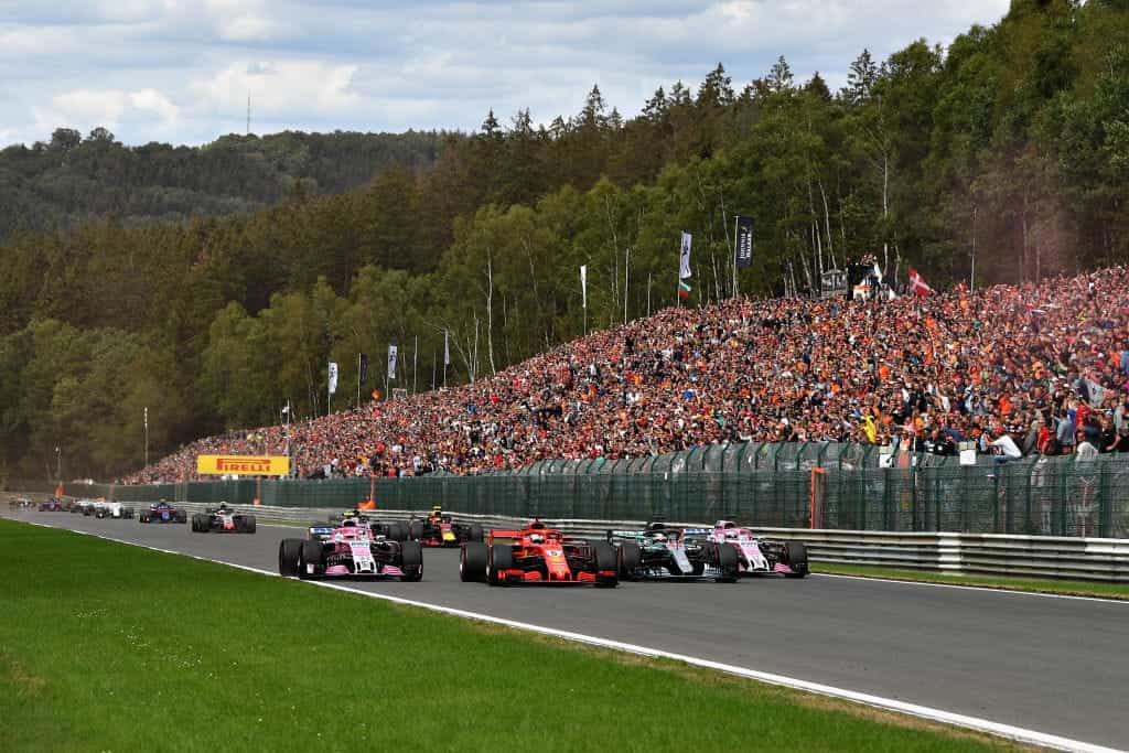 Race action at the 2018 Belgian Grand Prix.