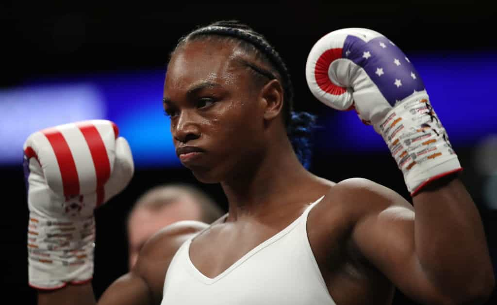 Claressa Shields?ahead of her fight against Savannah Marshall.