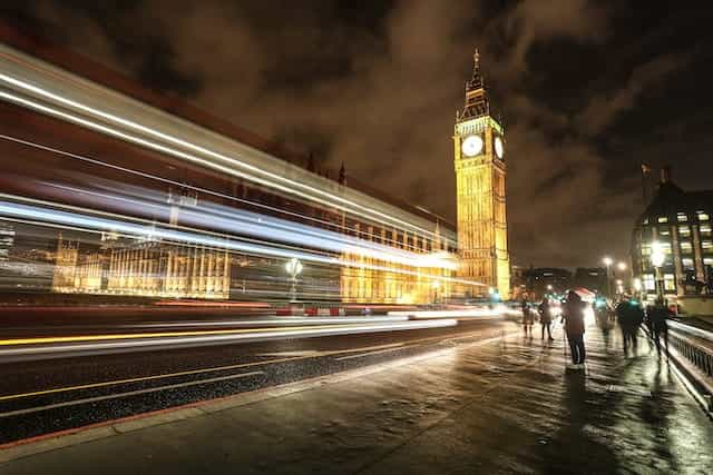 The Houses of Parliament in London.