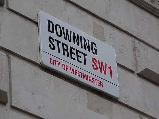 Downing Street sign.