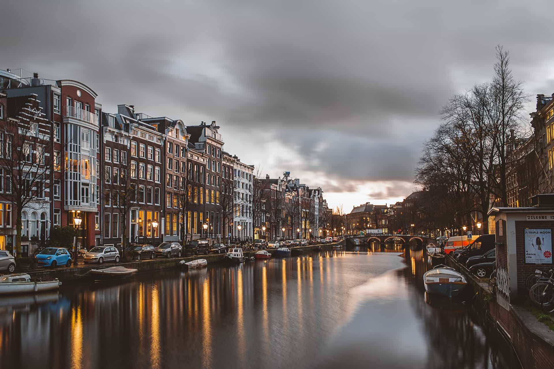 A canal in Amsterdam.