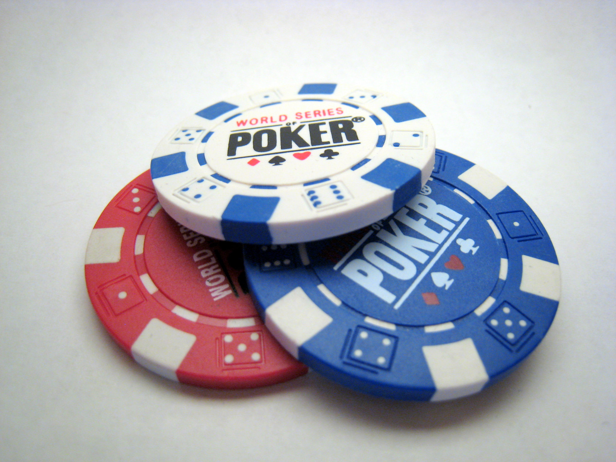 World Series of Poker branded poker chips.